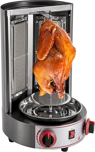 Shawarma Grill Doner Kebab Machine con 2 quemadores para cocina de restaurantes comerciales en el hogar, asador vertical Kebab, asador de pollo turco