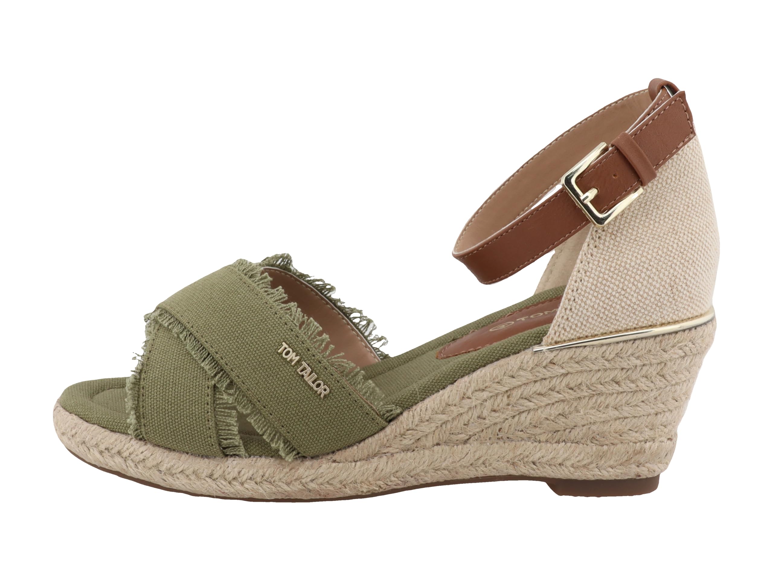 TOM TAILOR Women's 5390090019 Wedge Sandals, Green, 39 EU, Green, 7 UK