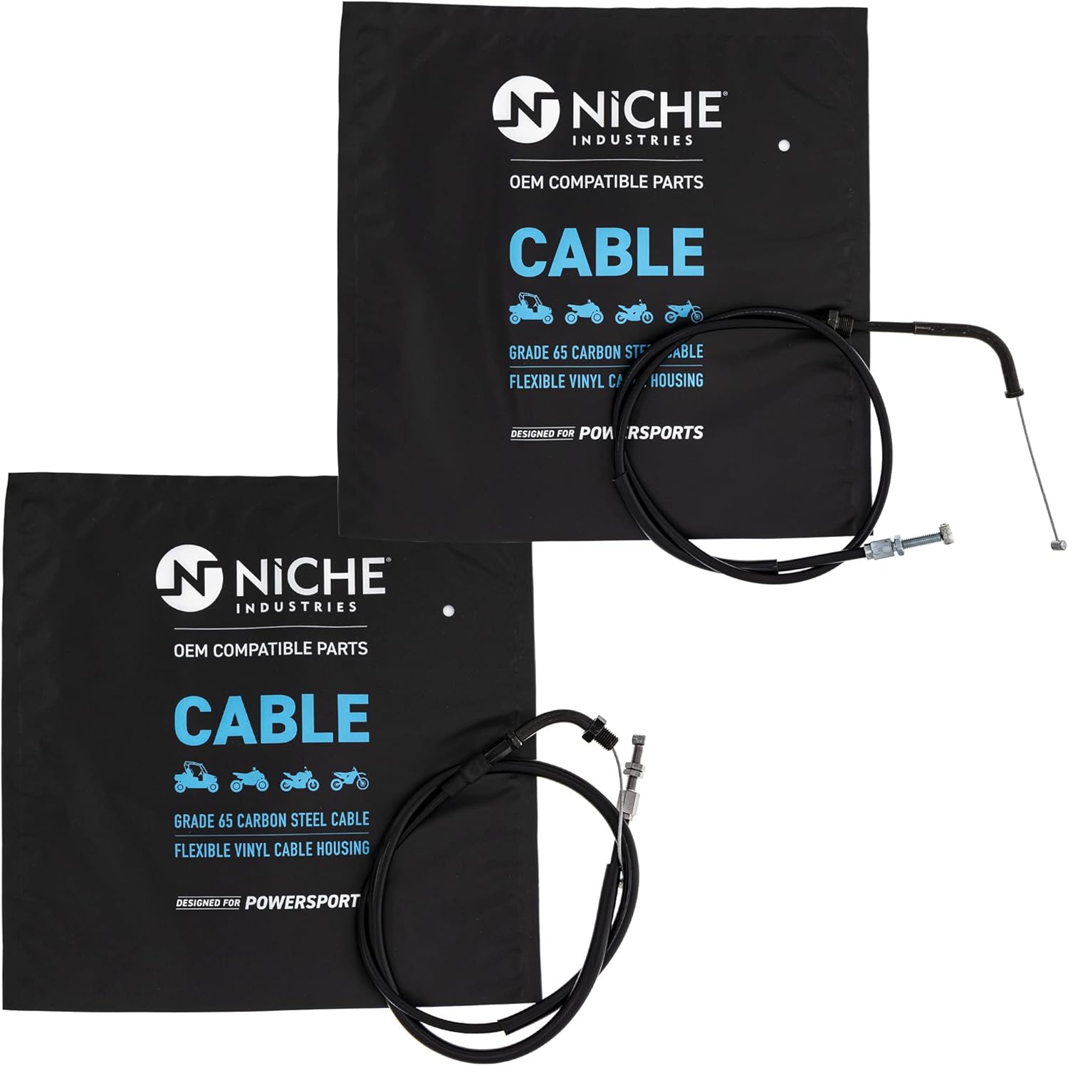 NICHE Push Pull Throttle Cable Set for Honda Kawasaki CB400F 17910-333-405 17920-377-710