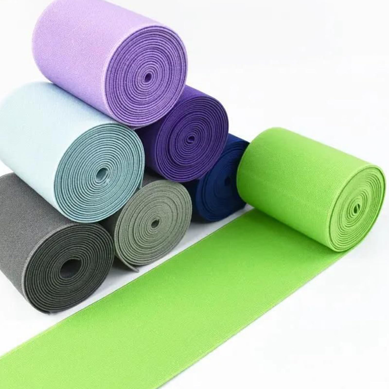Bandas elásticas Banda elástica Ancha y Plana Banda elástica de 2 Metros (8/10 cm de Ancho) for Ropa Interior, Accesorios de Costura DIY, 10 cm(Lakeblue,8cm)