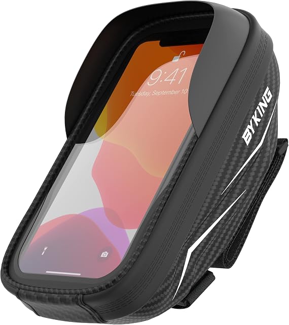 Byking Bike Phone Mount Waterproof Phone Holder for Bike Under 6.5" Smartphones, Bike Phone Holder Bag, Universal Cycling Gifts for Men, Bike Accessories Bicycle Phone Holder Waterproof
