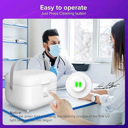 Miniatura 6 de SANSI Caja desinfectante de luz UV de 15 W con chips UVC de 360°, se desinfecta en 5 minutos, desinfectante de gran capacidad de 5.1 L para bebé y