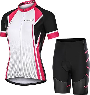 Skysper Culote Deportivos Gel 3D Acolchada para MTB Ciclismo Mujer, M Azul