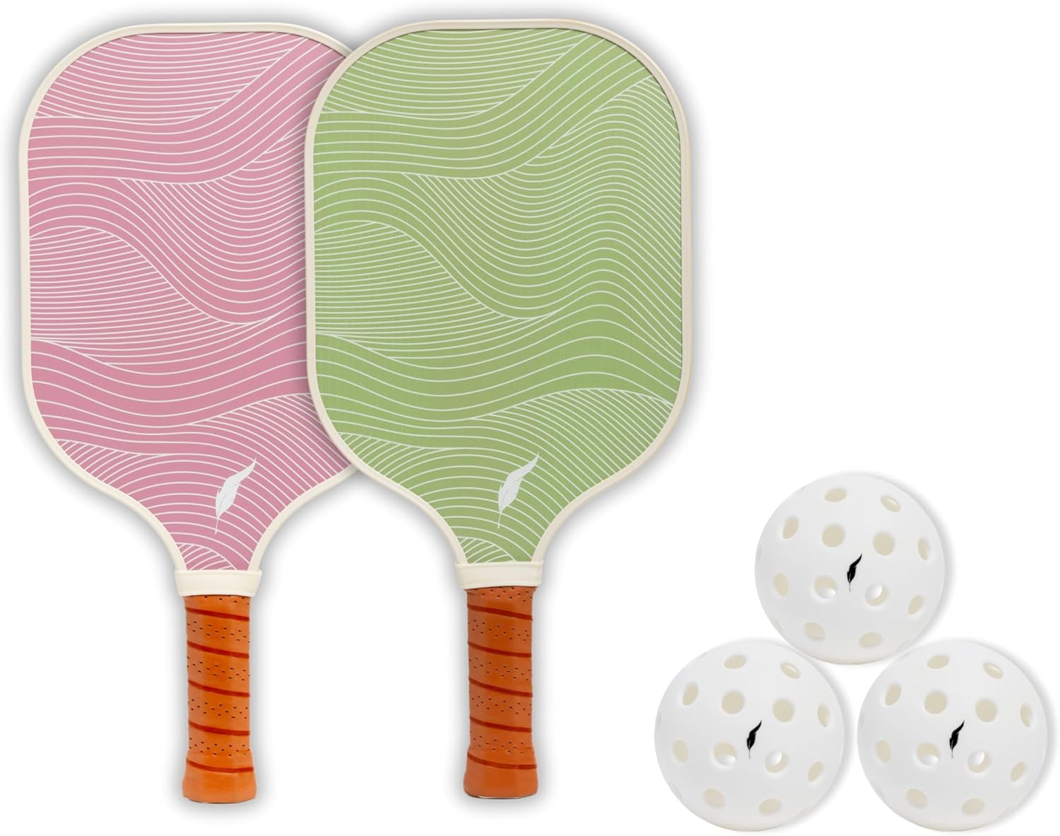 Inscribe Premium Pickleball Paddle Set (2 Paddles & 3 Balls) – Bold & Fun Design, Durable Fiberglass Surface, Lightweight Honeycomb Core & Comfort Grip for Game-Changing Play!