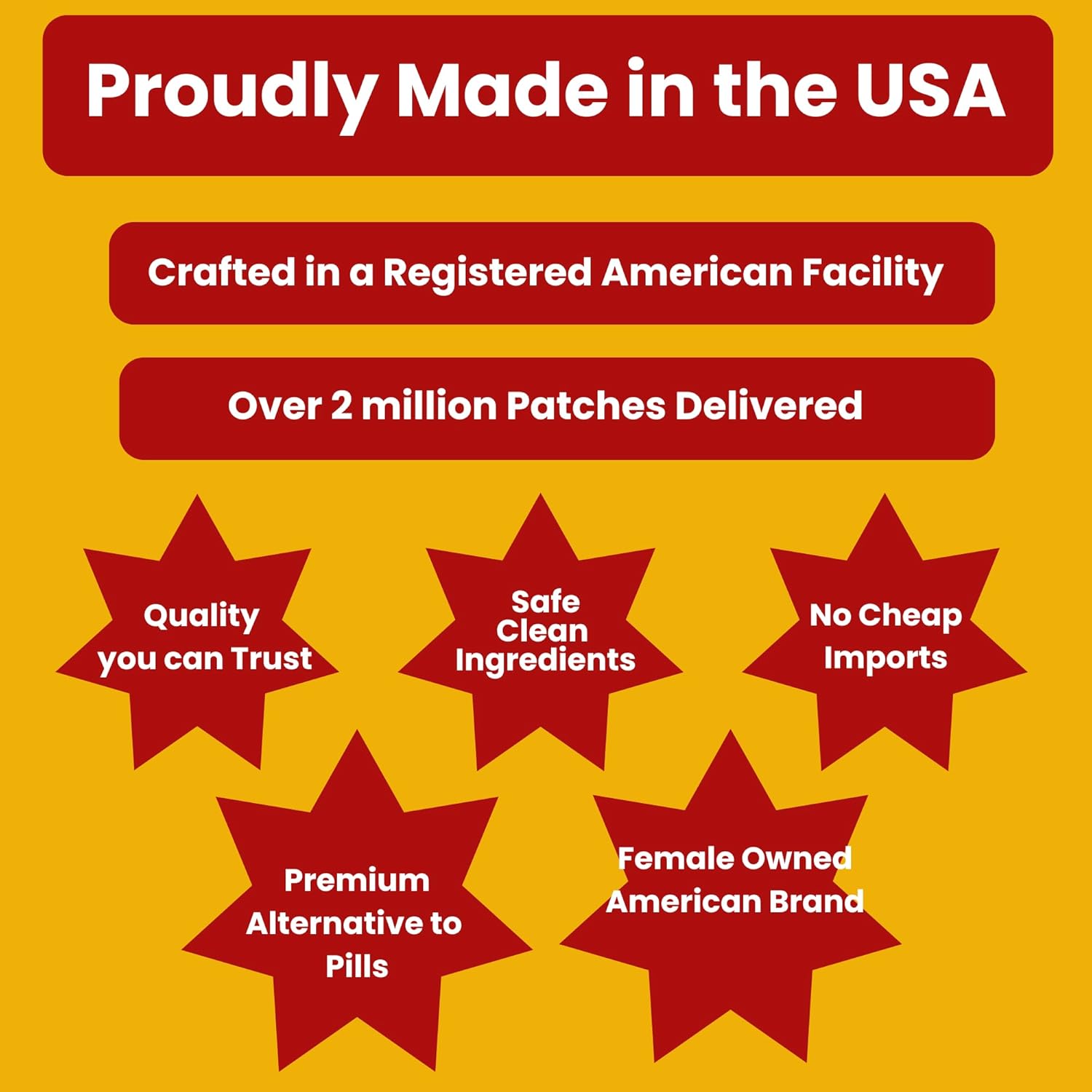 Red Energy & Endurance Patch - Natural Energy - USA Made - 30 Patches