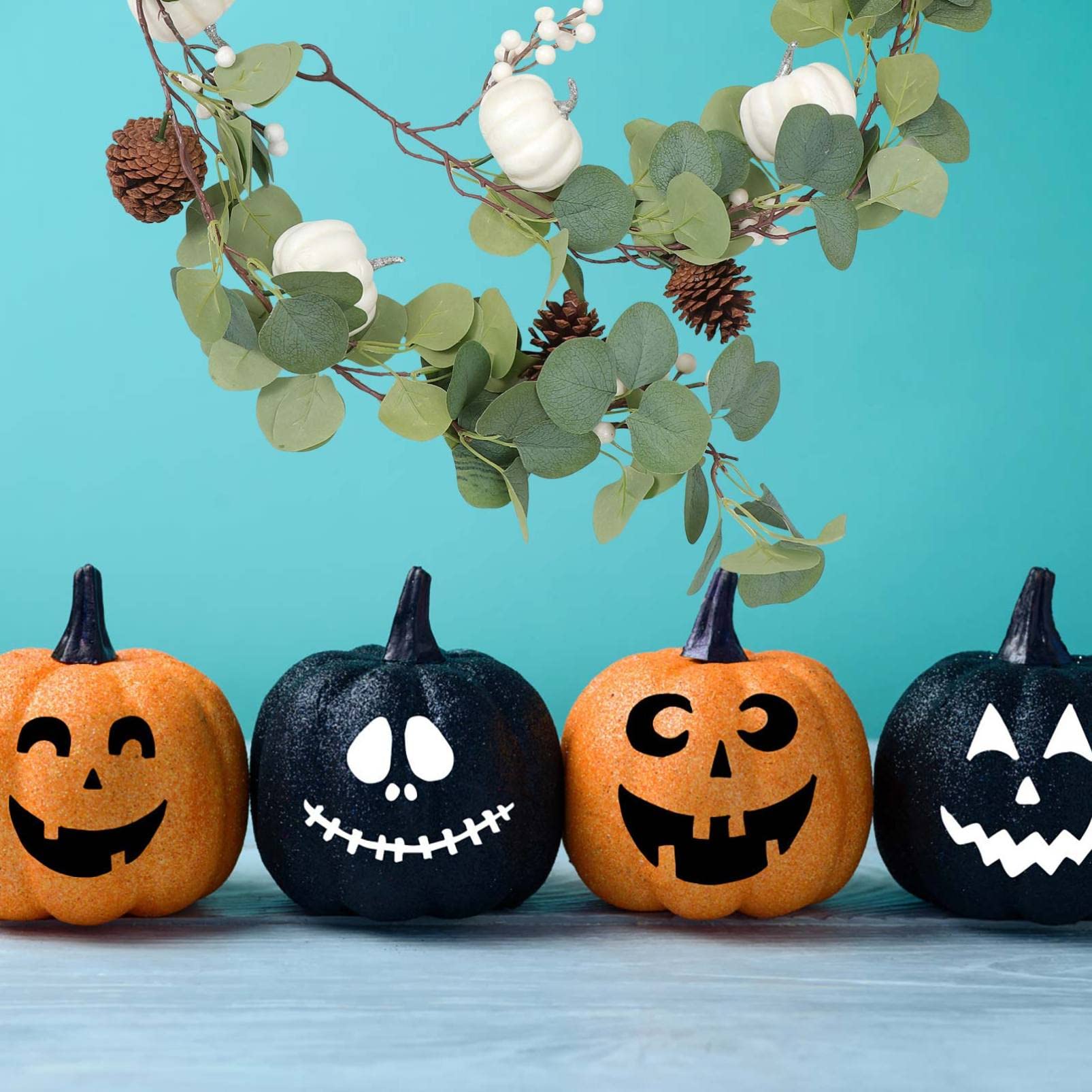 1set Ghirlanda Artificiale Realistica Con Viti Di Eucalipto Per Decorazione Di Halloween Per Interni Ed Esterni Per Pareti Porte e
