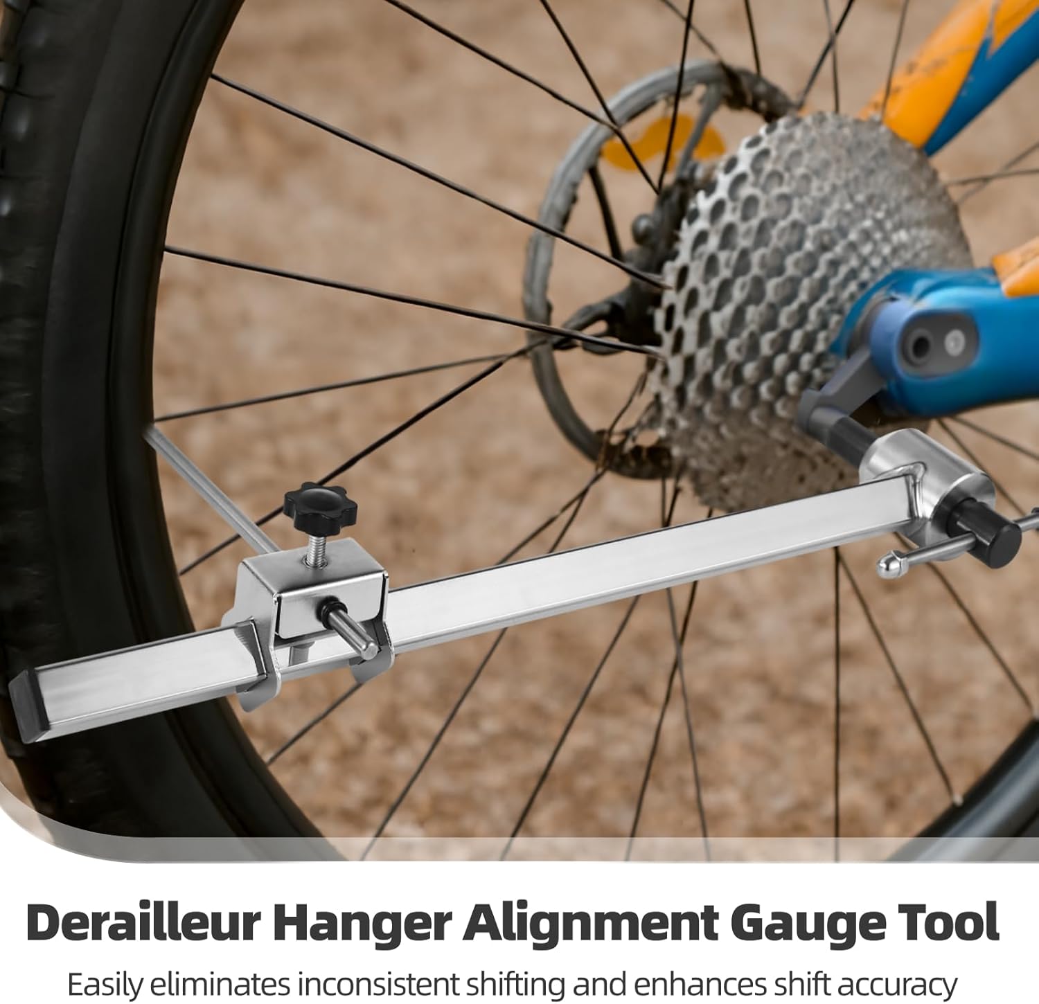 Derailleur Hanger Alignment Gauge Tool, Bicycle Repair Tool, Bike Wheel Straightening Tool, Gear Hanger Alignment Specialty Tool for Bike Maintenance, Fits 20 to 29" Wheels
