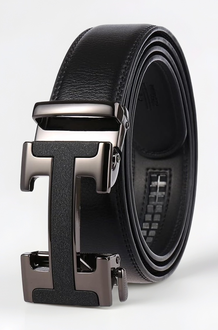 Contacts Genuine Leather Belt for Men with Easier Adjustable Autolock Buckle - Micro Adjustable Belt Fit Everywhere |Formal & Casual | Gift Box