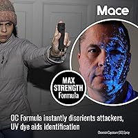 Vista 6 de Full Size Mace Pepper Spray- Ideal self defense keychain for women, 12 ft range, Made in the USA, Available in Pink, Black, Orange, Blue, or Yellow