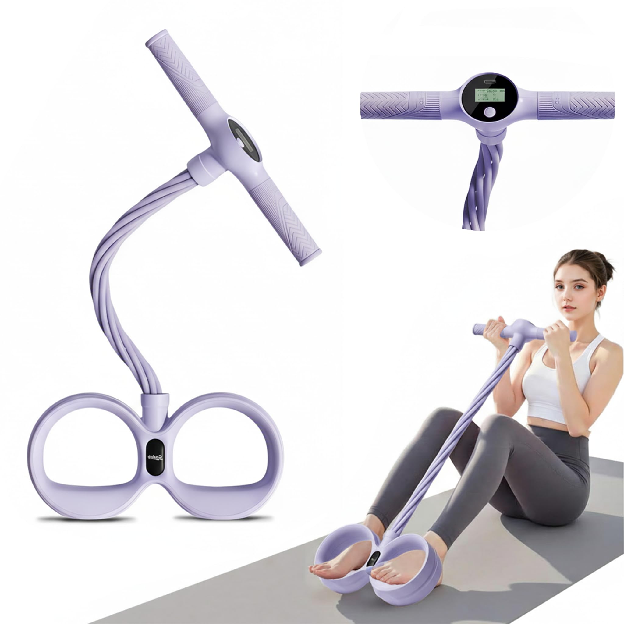Pedal Puller Resistance Band with LCD Digital Counter - 6-Tube TPR Fitness Equipment for Home Gym Full Body