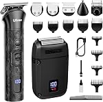 Rasoir Électrique Ufree, Kit de Toilettage pour Hommes avec Tondeuse à Barbe pour Raser le Visage et la Moustache, Tondeuses Sans Fil pour Hommes Chauves, Tondeuses de Barbier, Cadeaux pour Hommes