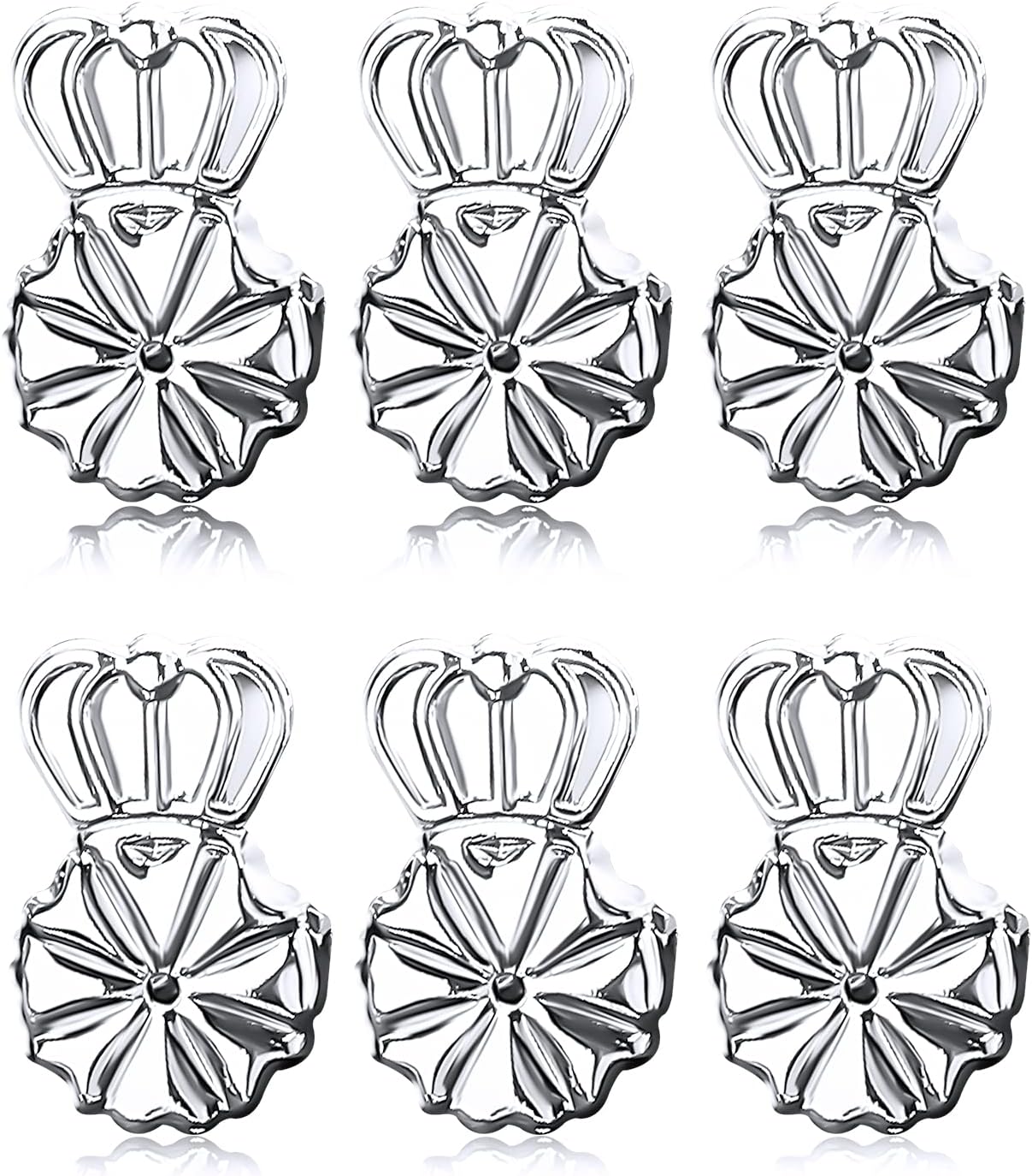 ASTER3 Pairs Earring Lifters Backs,Hypoallergenic Earring Backs to Stop Heavy Earrings Drooping Earring Support Backs Safety Backs Repacements for Heavy Earrings Lifting Droopy Ear Lobes, silver
