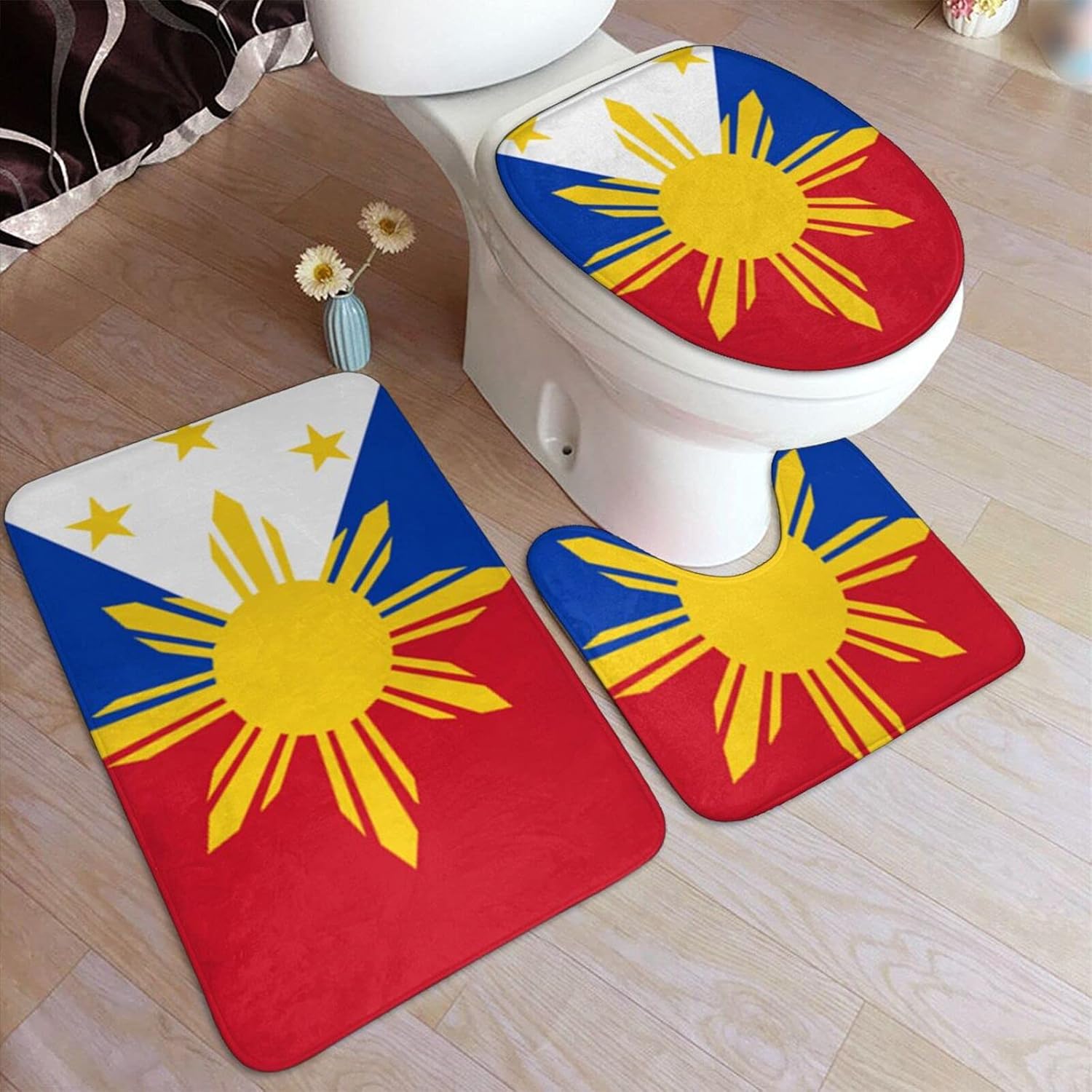WZRY Philippine Flag Bathroom Accessories Bathroom Rug Mat