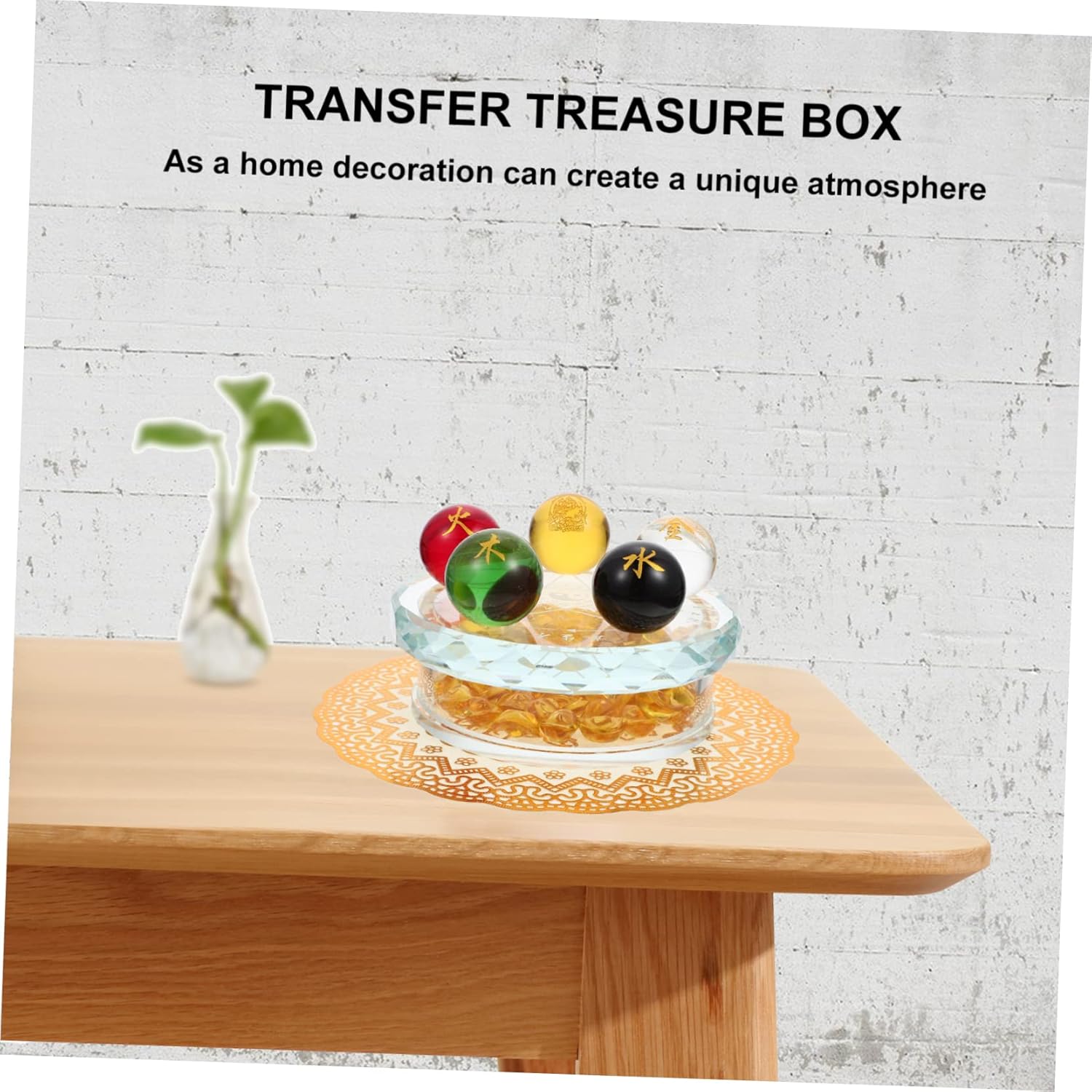 Cabilock 5-Set Chakra Balls with Box Decorative Fortune Sphere Balls for Home Décor and Positive Energy for Meditation and Feng Shui