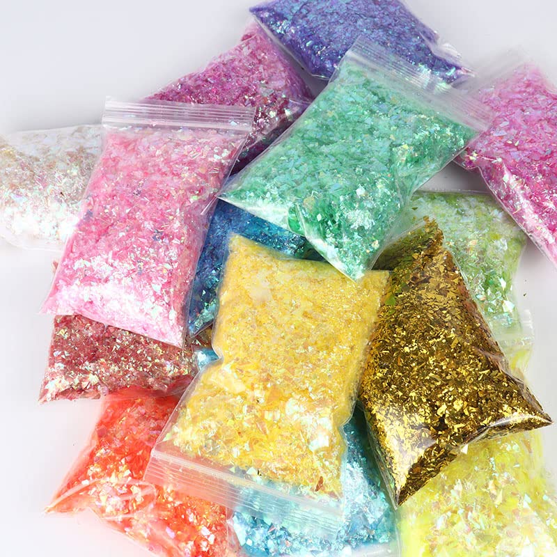 500g Conchiglia Mista Olografica Carta Chunky Nail Glitter Paillettes Fiocchi Scintillanti Fette Manicure Corpo Occhio Viso Glitter-Cina,azzurro,500g