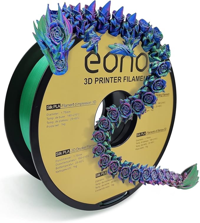 Amazon BrandEono PLA Filament 1.75mm Tricolor PLA 3D Printer Filament