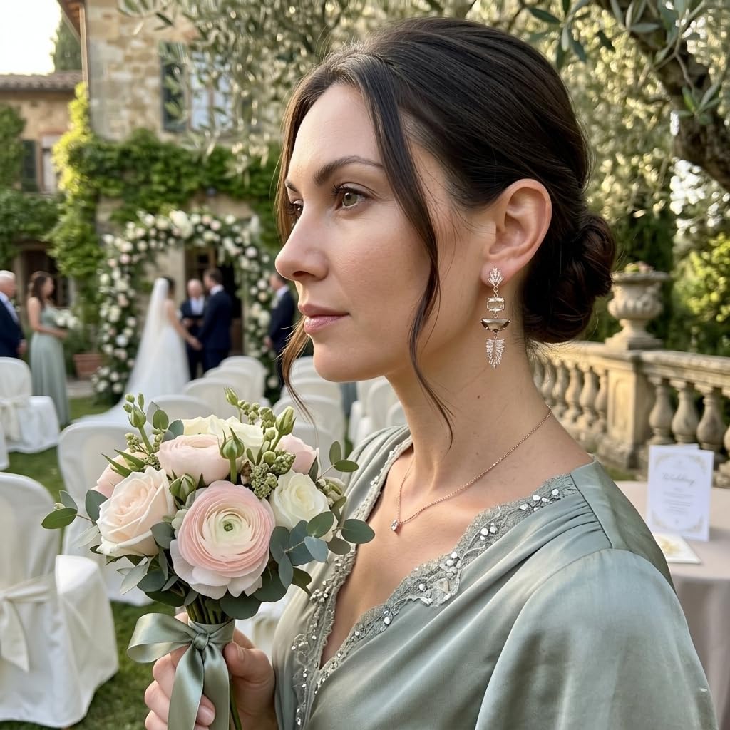 14K Gold Art Deco 1920s Crystal Sparkling Rhinestone Cubic Zirconia Chandelier Statement Vintage Dangle Drop Bridal Earrings for Weddings, Bridesmaids, and Prom Jewelry Gifts