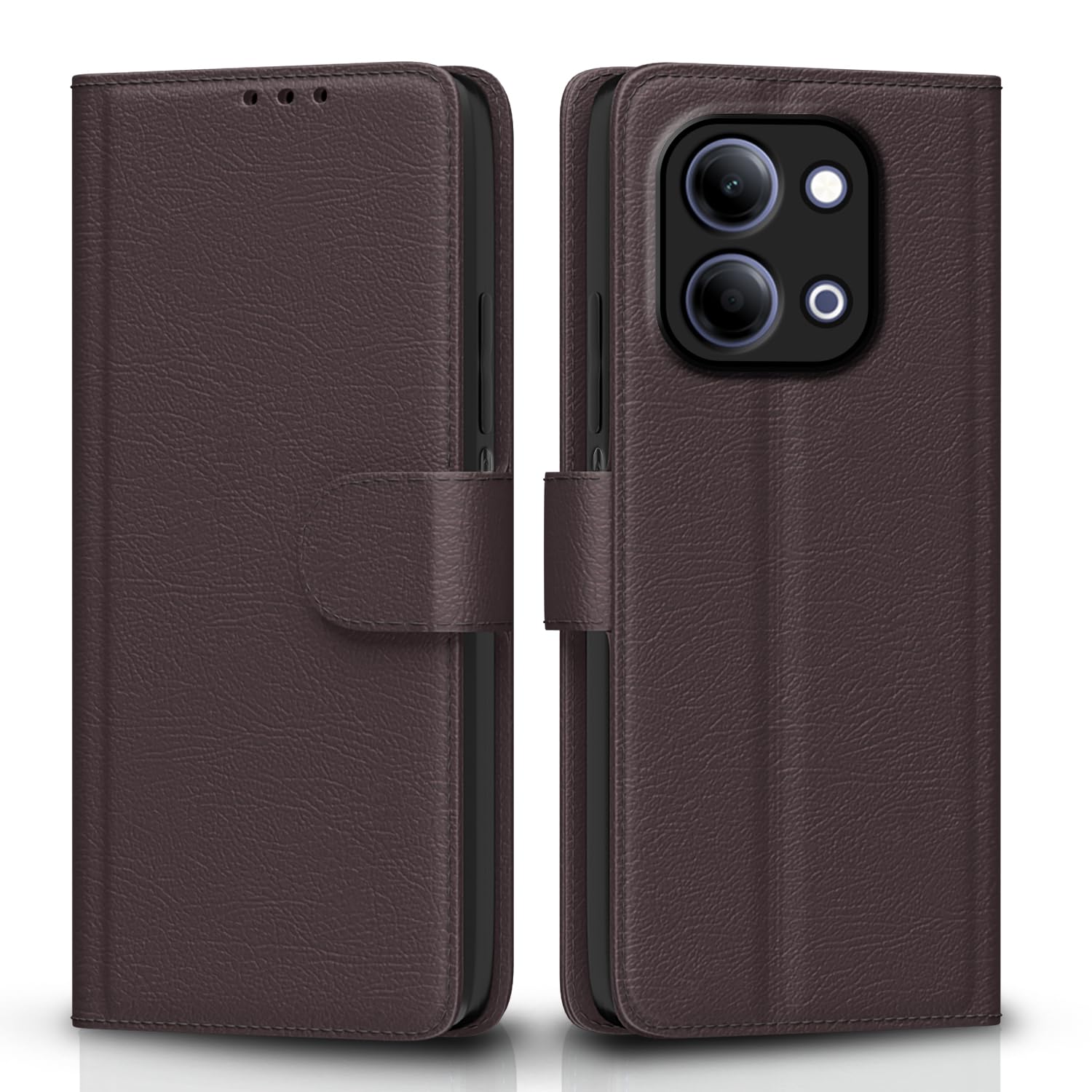 Pikkme Flip Cover for Vivo Y11 5G / Vivo T5 Lite 5G Leather Finish | Inside TPU with Card Pockets | Wallet Stand and Shock Proof | Complete Protection Flip Case (Coffee)-image-28