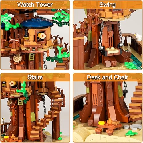 Miniatura 4 de Juego de casa de árbol de amigos para niñas, diseño de bosque de la selva, juguetes de construcción, ideas creativas, juego de aventura para