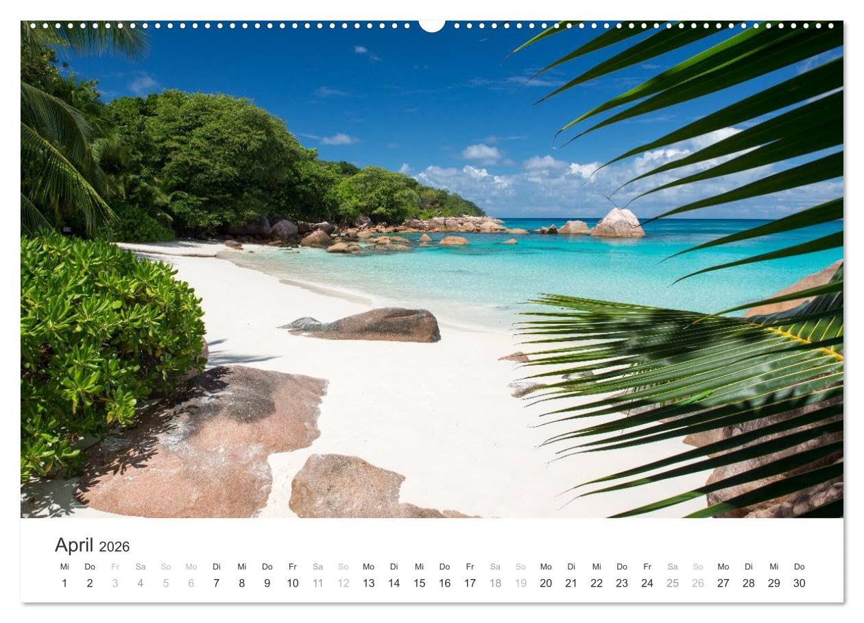 Seychellen - Willkommen im Paradies (Wandkalender 2026 DIN A2 quer), CALVENDO Monatskalender: Dieser Kalender nimmt Sie mit auf eine Reise in das Paradies (CALVENDO Orte)