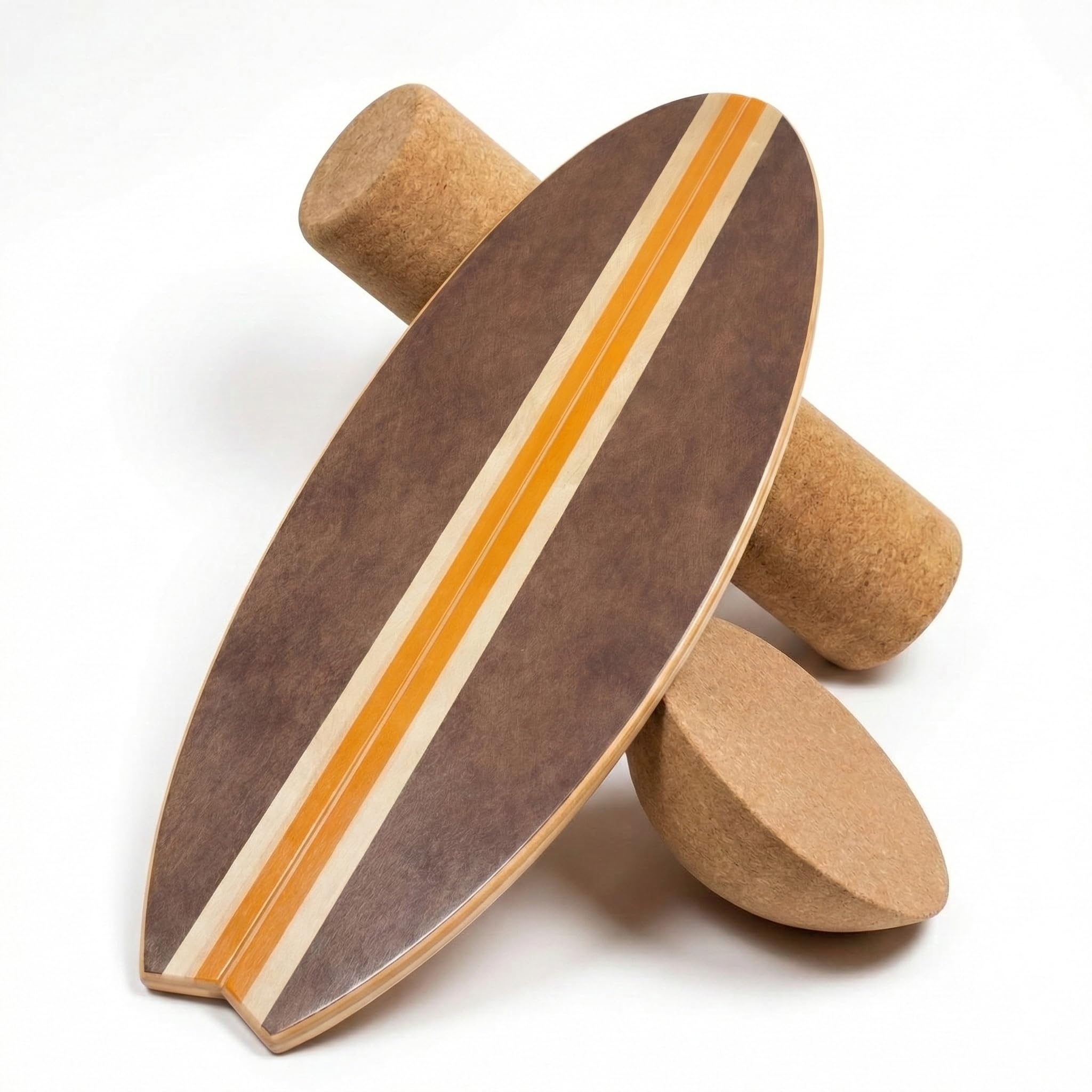 DRIFT SAVAGE 3-in-1 Balance Board Set 78cm, Premium 10-schichtiges Ahornholz für Surftraining, Fitness & Reha. inkl. Rolle & Halbkugel, max. 155kg. Schwalbenschwanz-Form.