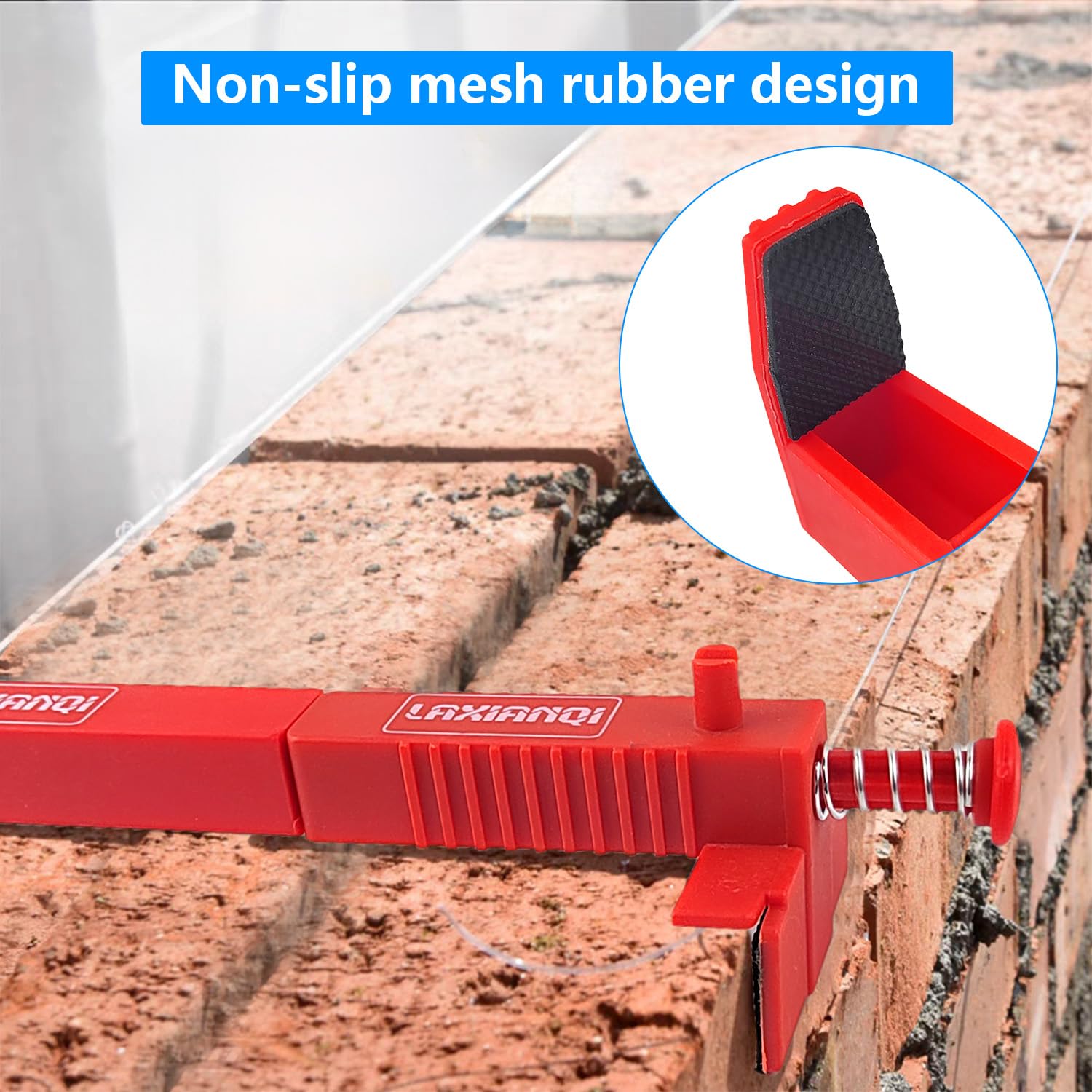 2 Pezzi Estrattore per Rivestimento di Mattoni, Resistente All'usura e Antiscivolo, Estrattore per Rivestimento di Mattoni Può Essere Bloccato Nell'intervallo di 20-24 cm, per L'edilizia (Rosso)