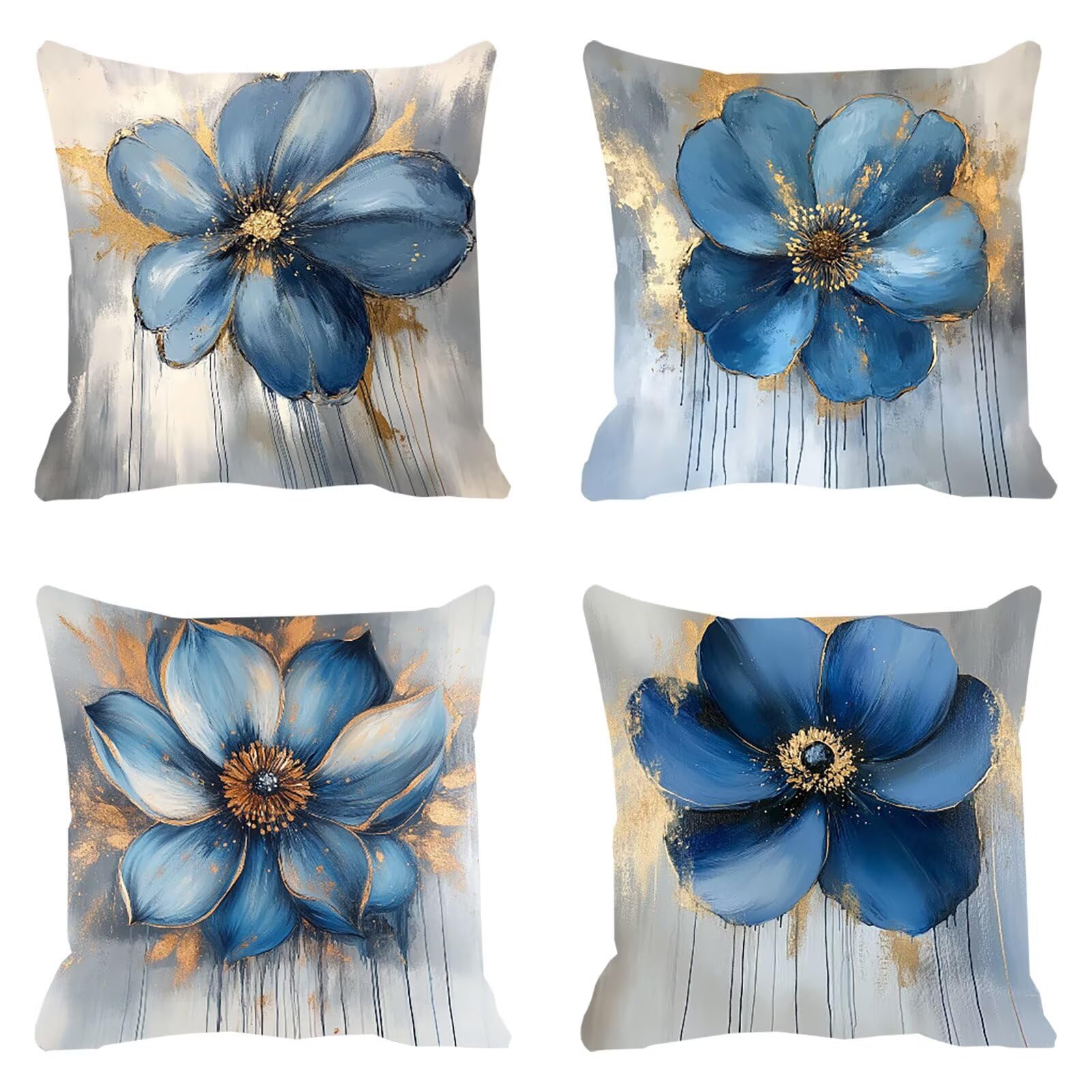 Taie oreiller canapé décoration bleu marine housse de coussin extérieur imperméable 60x60cm