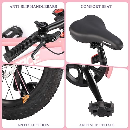 Miniatura 4 de Bicicleta para niños ONLYGU - Bicicleta de 18 20 pulgadas para niños y niñas con asiento ajustable y freno de mano, bicicletas para niños de 7 a 13
