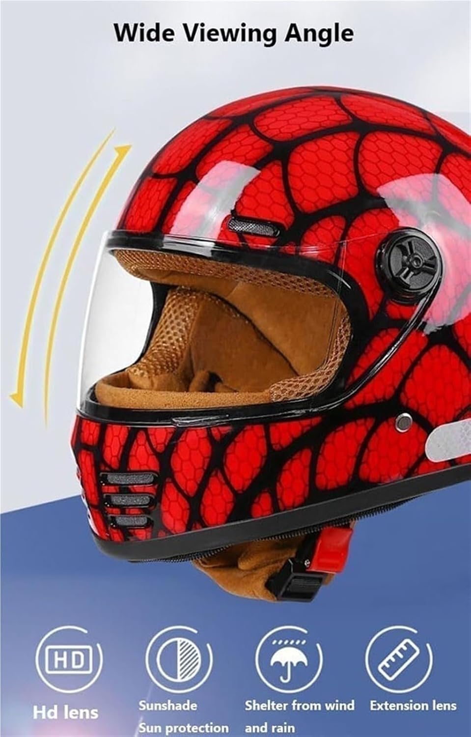DOT Approved Boys Girls Full Face Motorcycle Kids Helmet,Toddler Street Electric Skateboard Scooter Dirt-Bike Go-Kart ATV Helmets,Racing Moped Bicycle Helmet for 2-14 Years Old