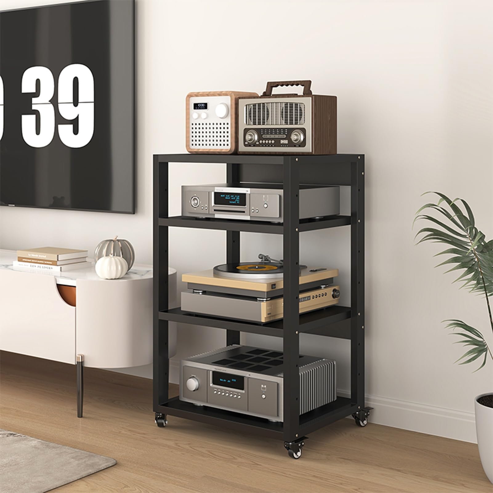 Soporte multimedia de esquina para salas de estar y zonas de juegos en casa