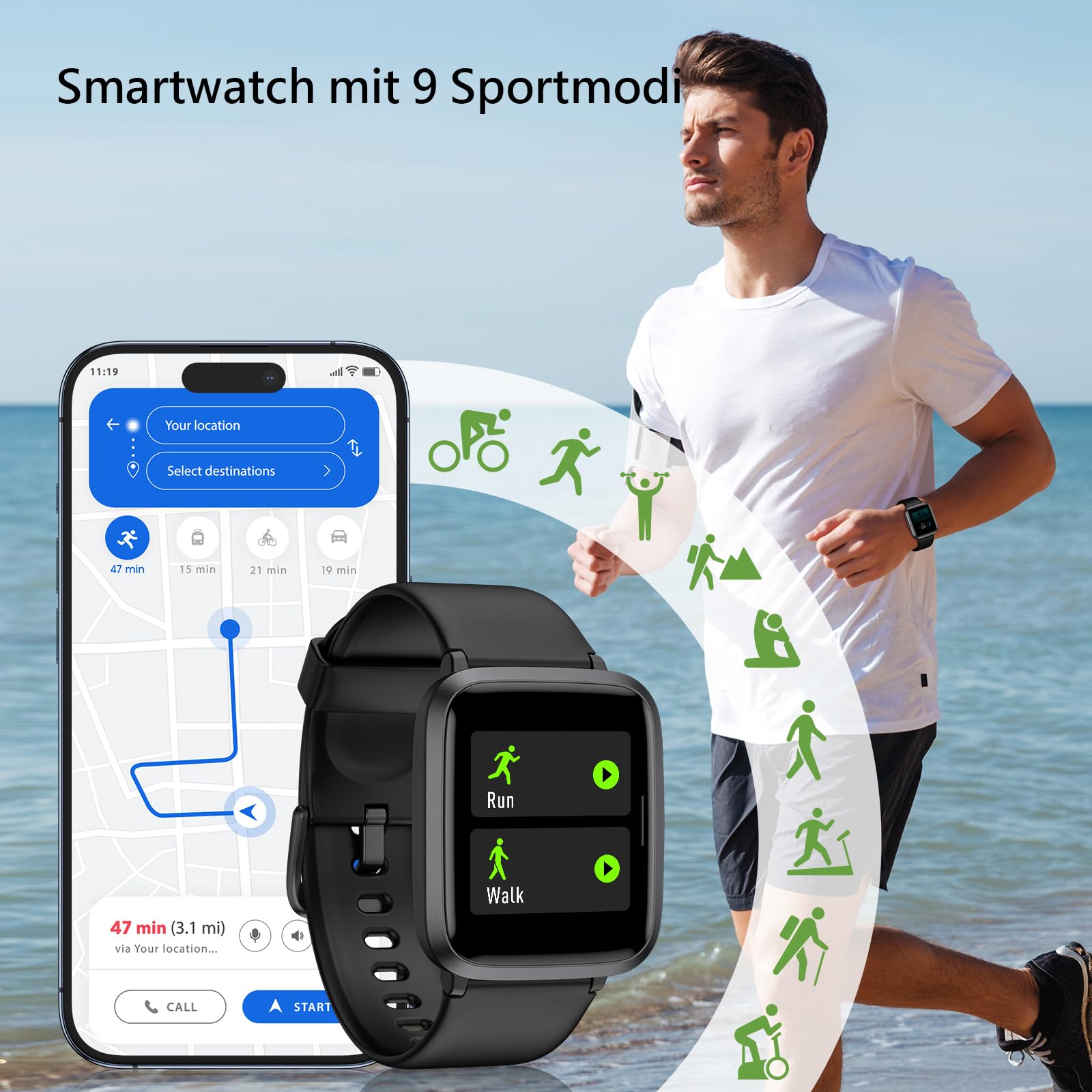 LETSACTIV Smart Watch for Men Women,1.91"HD Fitness Trackers, Answer/Make Calls - Image 3