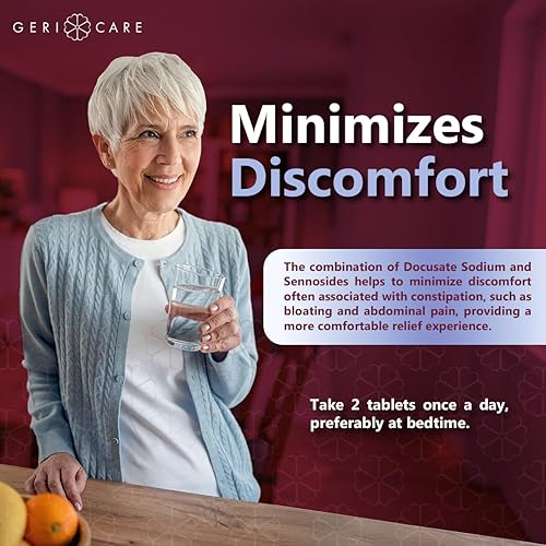 Miniatura 5 de GeriCare Senna Plus Laxantes Tabletas 50 mg / 8,6 mg Fuerza Docusate Sodio/Sennósidos (1000 Tabletas)