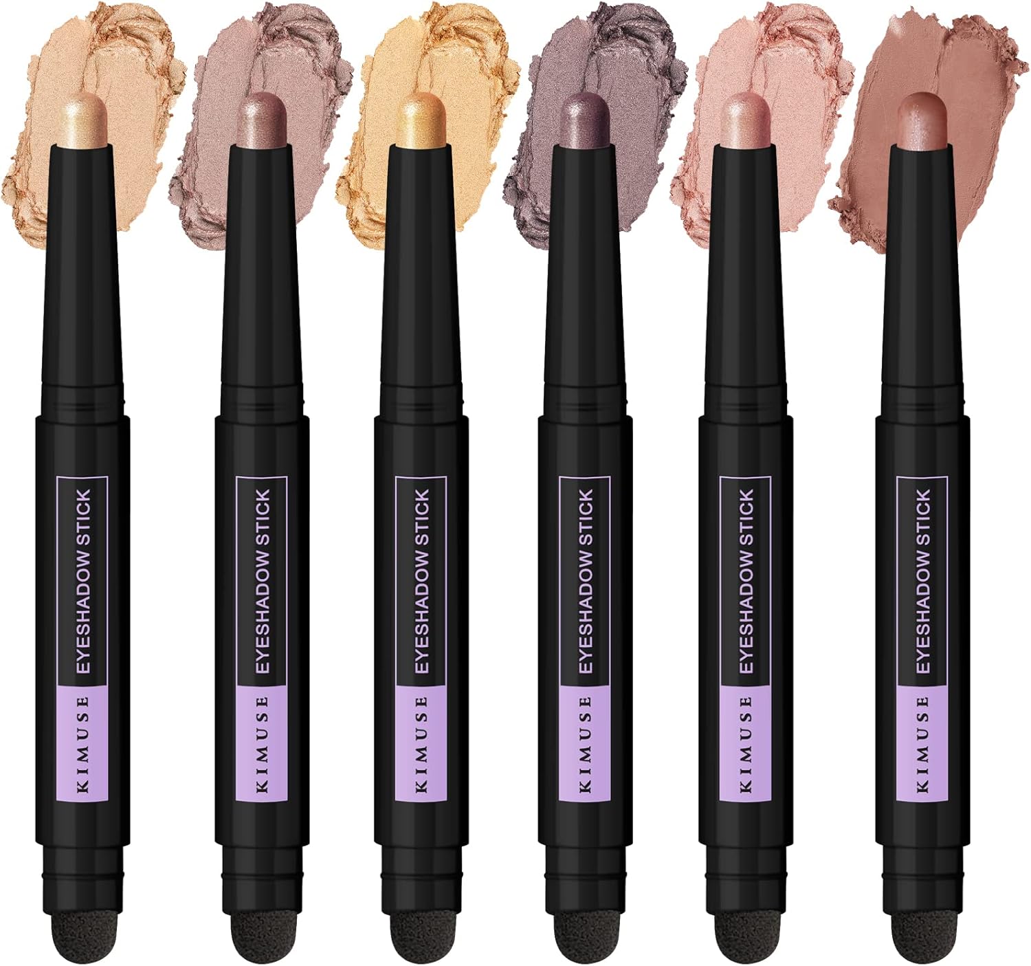 KIMUSE 6PCS Shimmer Cream Eyeshadow Stick,Brightener Eyeshadow Pencil