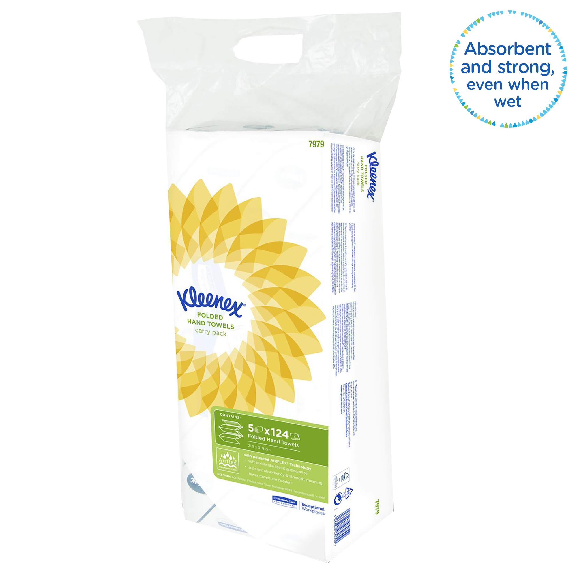 Ręczniki do rąk składane naprzemiennie Kleenex Ultra 7979 — 30 opakowań x 124 białe, 2-warstwowe arkusze