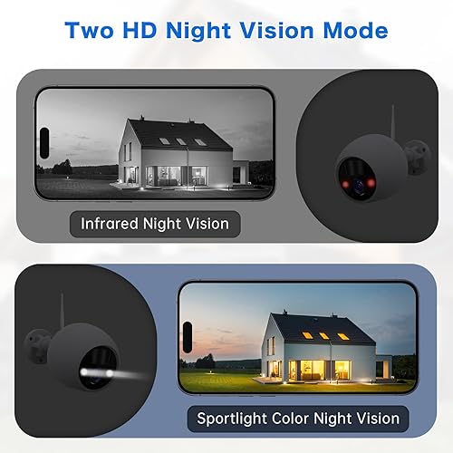 Miniatura 7 de Noahcam Cámaras de seguridad inalámbricas para exteriores con panel solar, cámara de seguridad alimentada por batería solar HD de 4MP para red