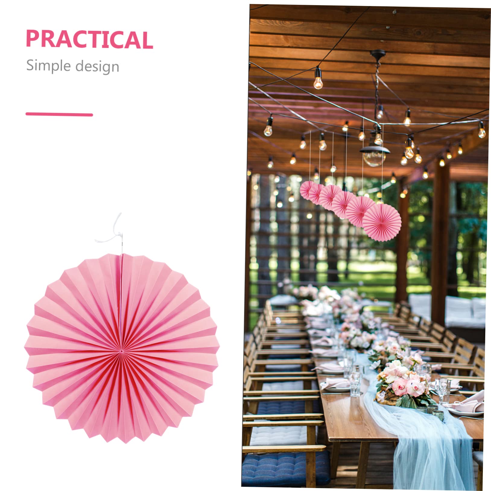 Amosfun 12piezas Ventiladores De Papel Decorativos para Fiestas Adornos De Flores para Bodas y Celebraciones Vibrantes para Decoración del Hogar y Eventos Especiales