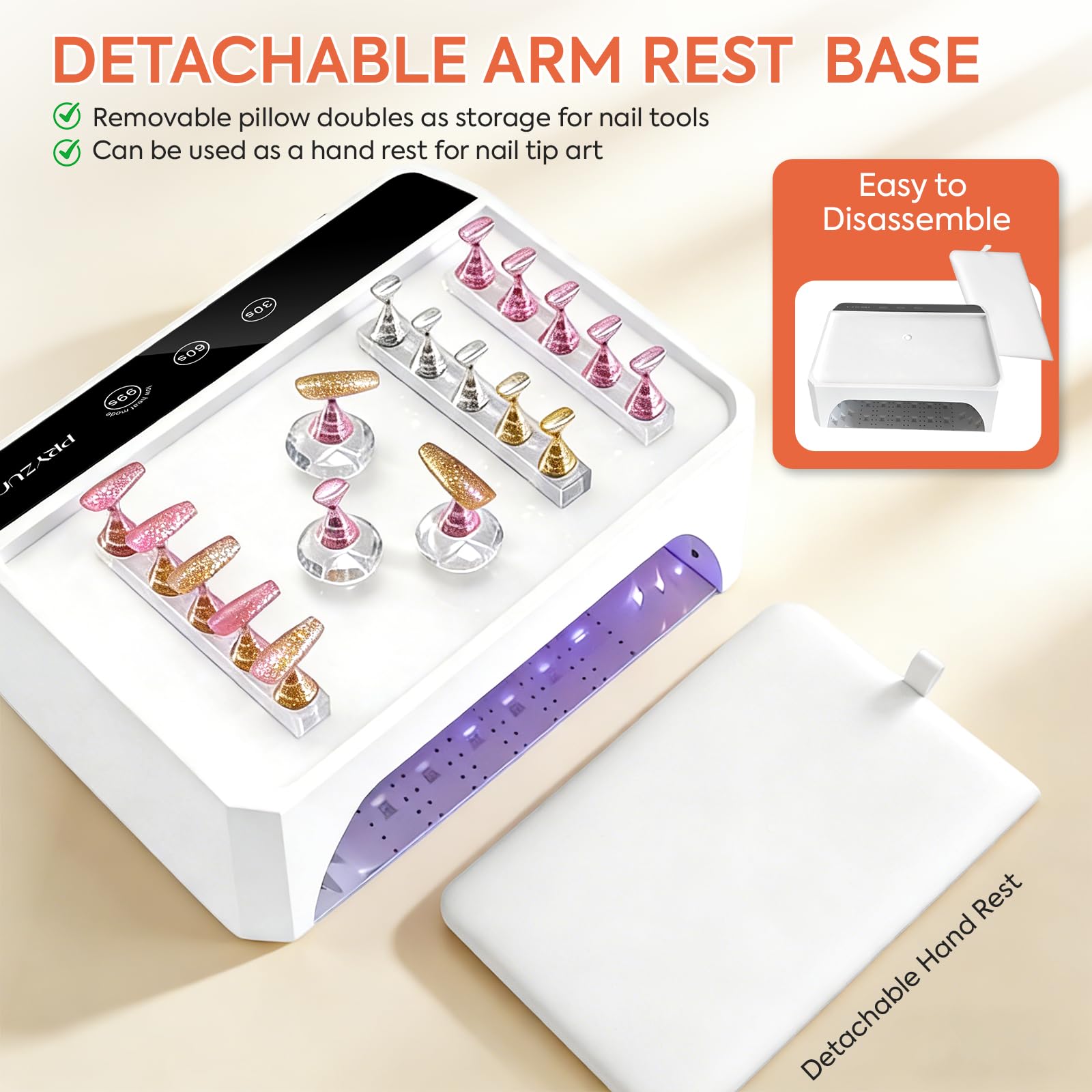 120W UV LED Nail Lamp with 69 Beads, Auto Sensor, 3 Timers