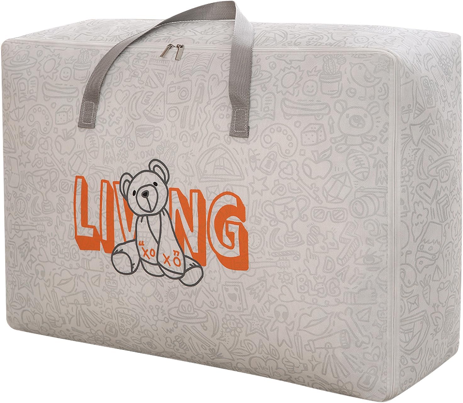 poraceous 38L Large Storage Bags with Zip Closure Moving Bags Storage Bags for Beds, Waterproof Storage Bags for Moving, for Pillows, Quilts, Blankets