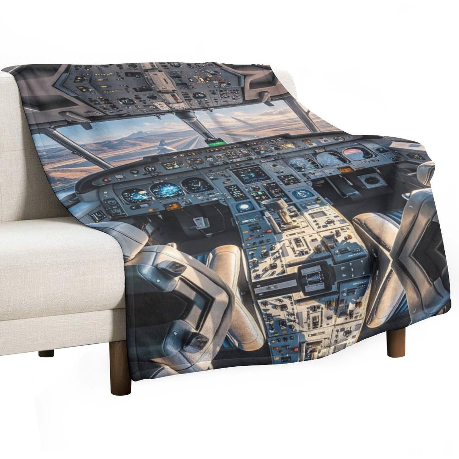 Couverture en flanelle supérieure de cockpit, plaid décoratif luxe en peluche