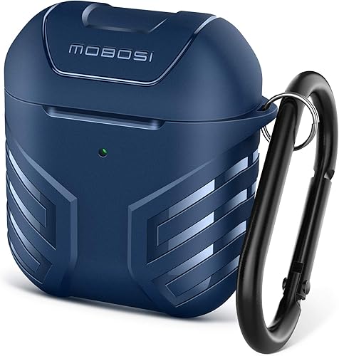 Miniatura 1 de MOBOSI Vanguard Armor Series Funda para AirPods diseñada para AirPods 2 y 1, funda protectora de cuerpo completo para AirPod militar con llavero