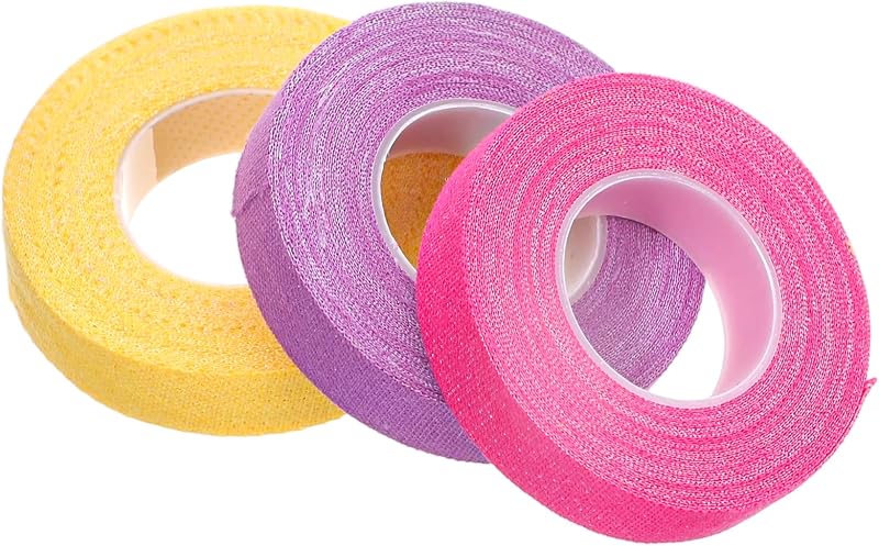 3 Rolls Thimble Tape for Hand Sewing, Self-Adhesive Cotton Bandage Wrap Finger Protector, Breathable Knitting Thimble Craft Tape for Quilting, Embroidery DIY Crafts (Yellow, Purple, Purple Red)