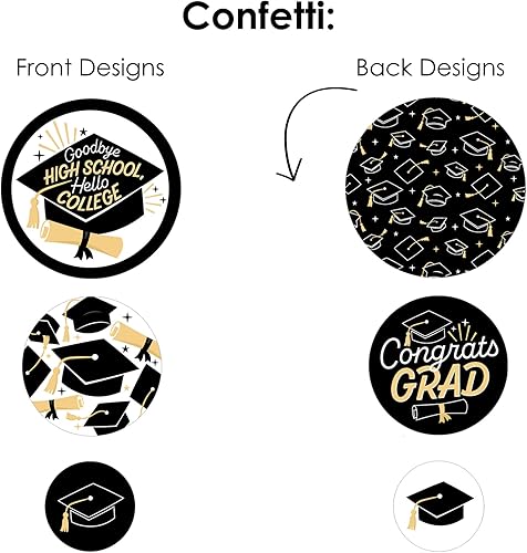 Miniatura 5 de Big Dot of Happiness Goodbye High School, Hello College - Decoración de fiesta de graduación y confeti - Excelente kit de centro de mesa - Juego de
