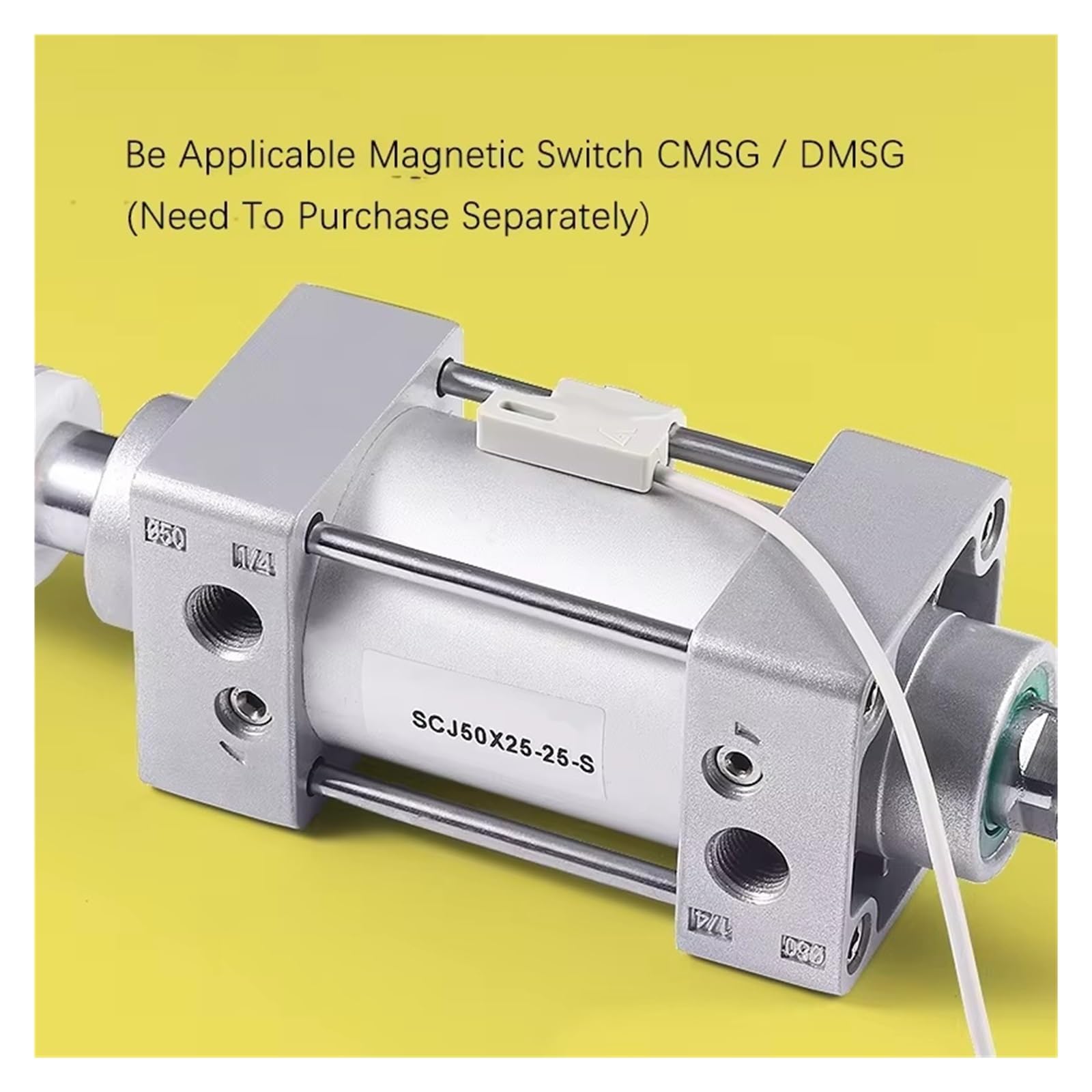 SCJ32*50/75/100/150/200-50-S Standard Luft Pneumatikzylinder Einstellbare Kolben Doppelstange Reset Dichtung Staubdicht(Stroke 0-50mm,SCJ40 (40mm))