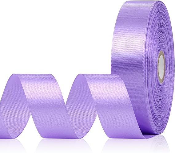 Amazon.com: Aoropo Coral Purple Satin Ribbon 1 Inch, 60 Yards Lavender ...