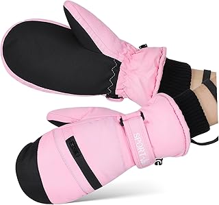 Abaodam Guantes de Esquí Impermeables para Mujer Térmicos y Táctiles Resistentes y Cálidos para Senderismo Invierno Talla XL