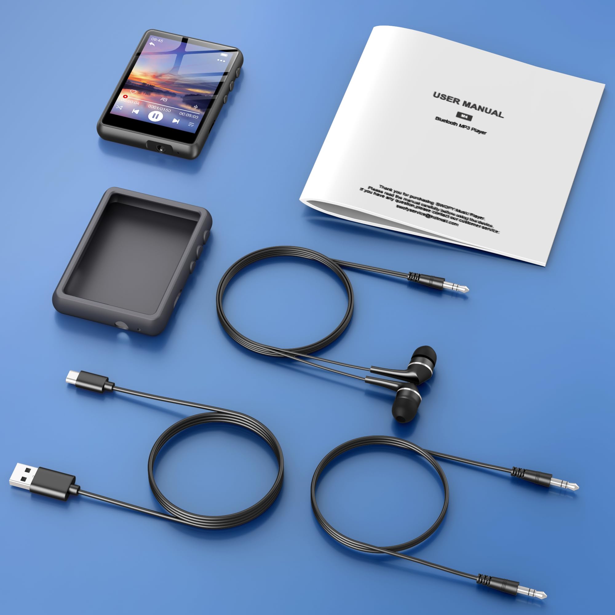 SWOFY 128GB MP3‑Player mit Bluetooth 5.3, 2,4‑Zoll‑Touchscreen, HiFi‑Klang, integriertem Lautsprecher, Aufnahmefunktion & FM‑Radio, erweiterbar auf bis zu 512 GB (Schwarz)