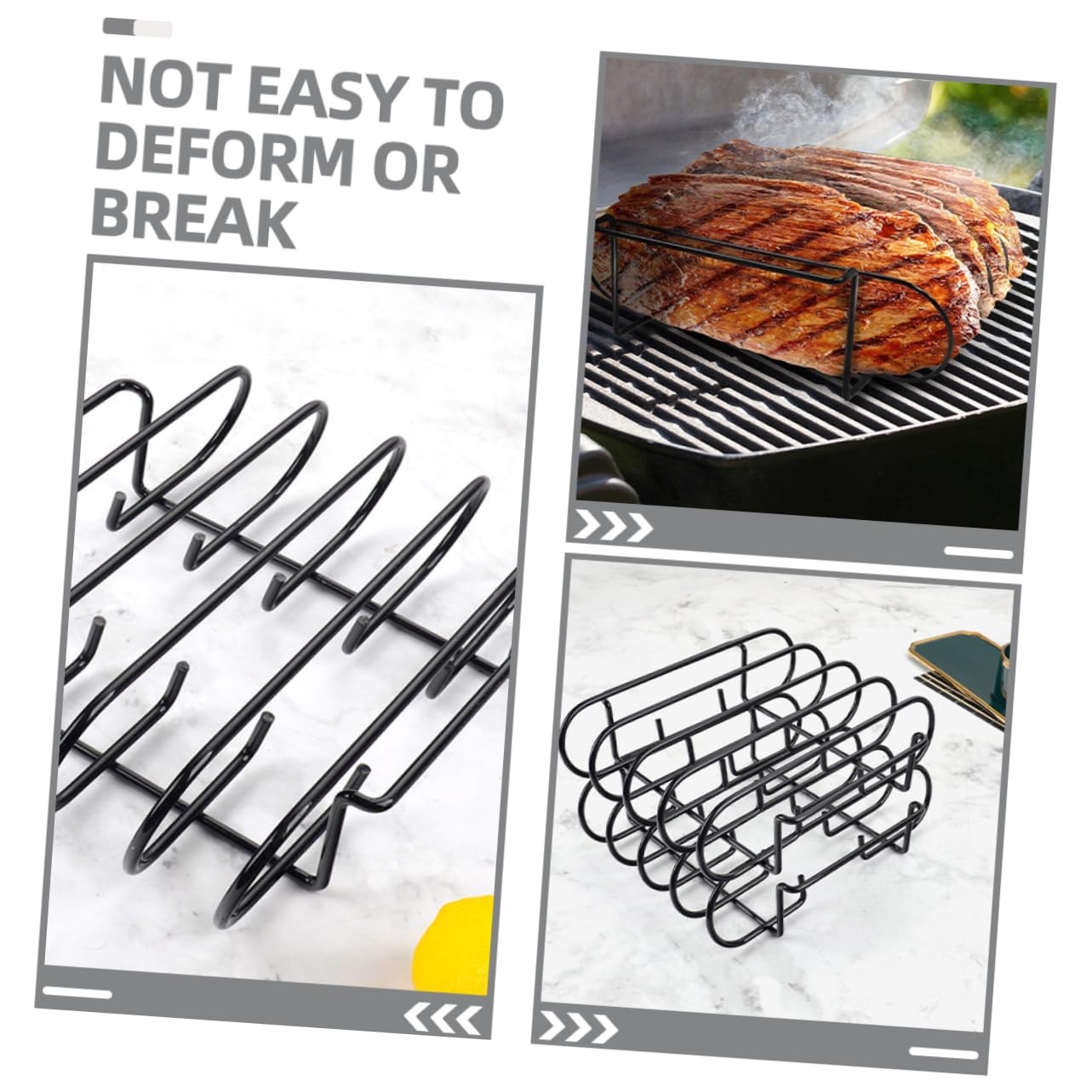 IMIKEYA Per Barbecue Supporto per Costine e Pollo Resistente per Carne e Verdure Accessorio da Portatile