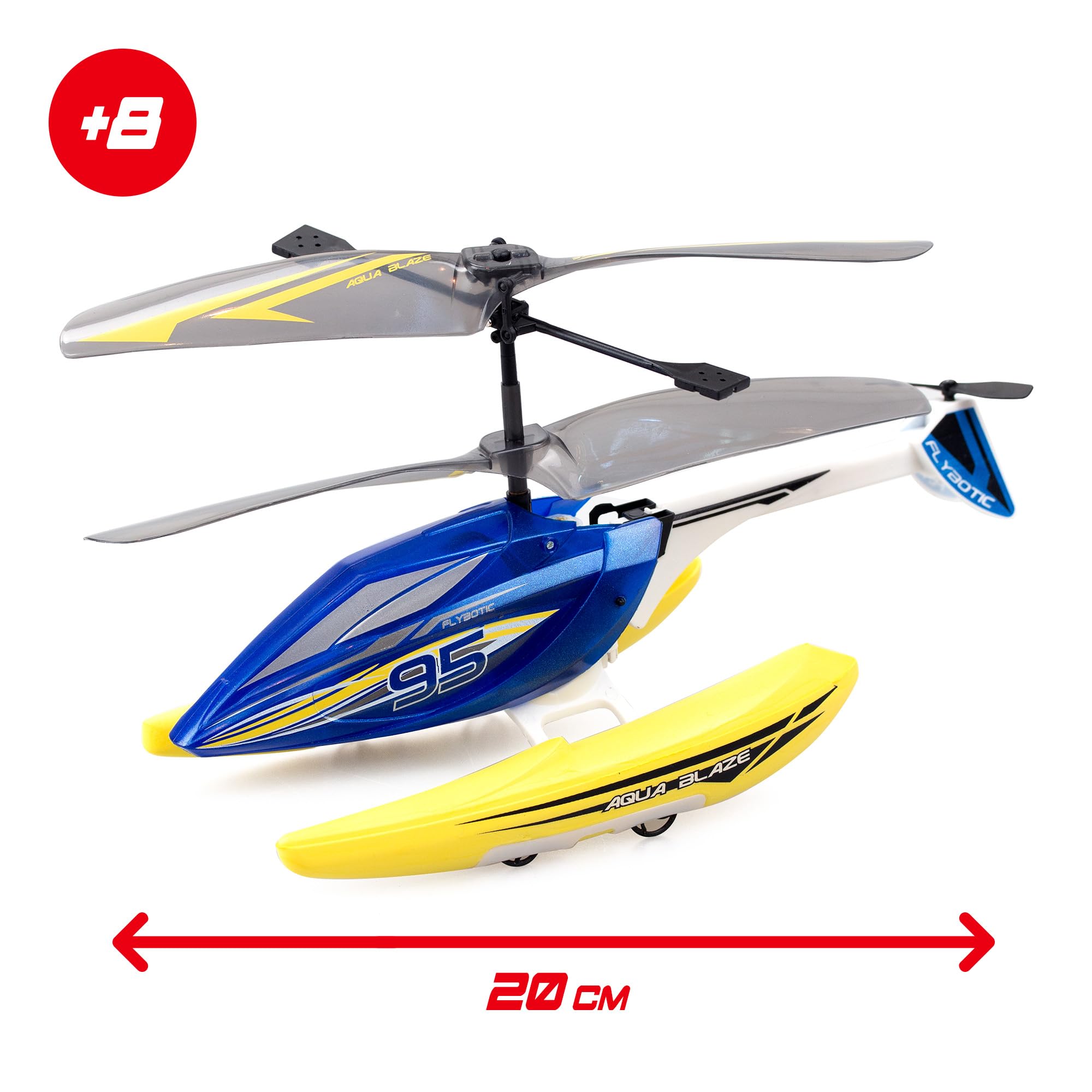 Bizak FLYBOTIC Aqua Blaze, elicottero radiocomandato 3 in 1, psrs Guidare a terra, aria e acqua, con telecomando radio direzionale, per bambini e adulti, (62004795)