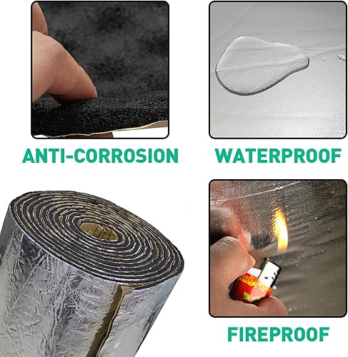 Miniatura 4 de Alfombrilla amortiguadora de sonido de coche de 200 mil 36.16 pies cuadrados, aislamiento de ruido y calor de celda cerrada, material de