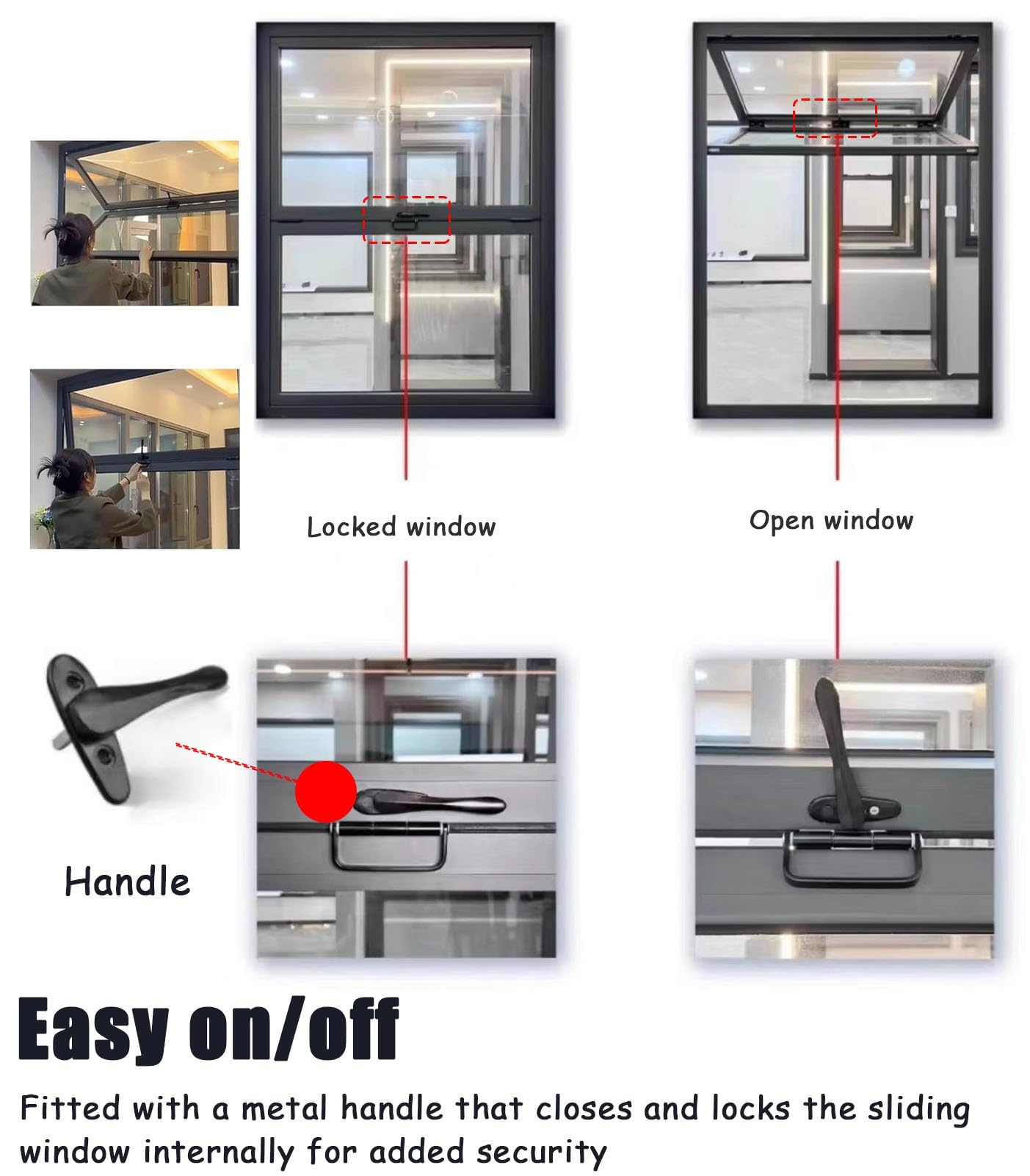 Trappe de service pliable en aluminium noir de qualité supérieure – 26x36in / 66 x 91 cm – Design coulissant ventilé pour camions de restauration – Idéal pour un service efficace et pratique